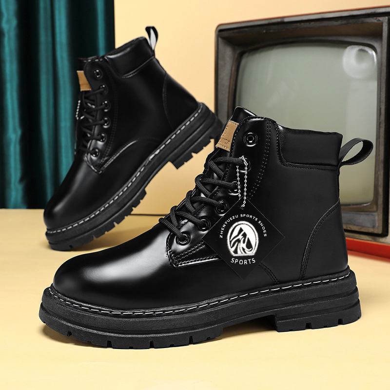 Men's Arch Support Genuine Leather Orthopedic Hiking Combat Boots