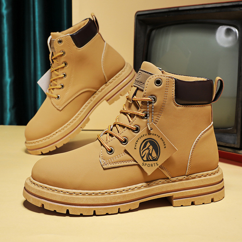 Men's Arch Support Genuine Leather Orthopedic Hiking Combat Boots