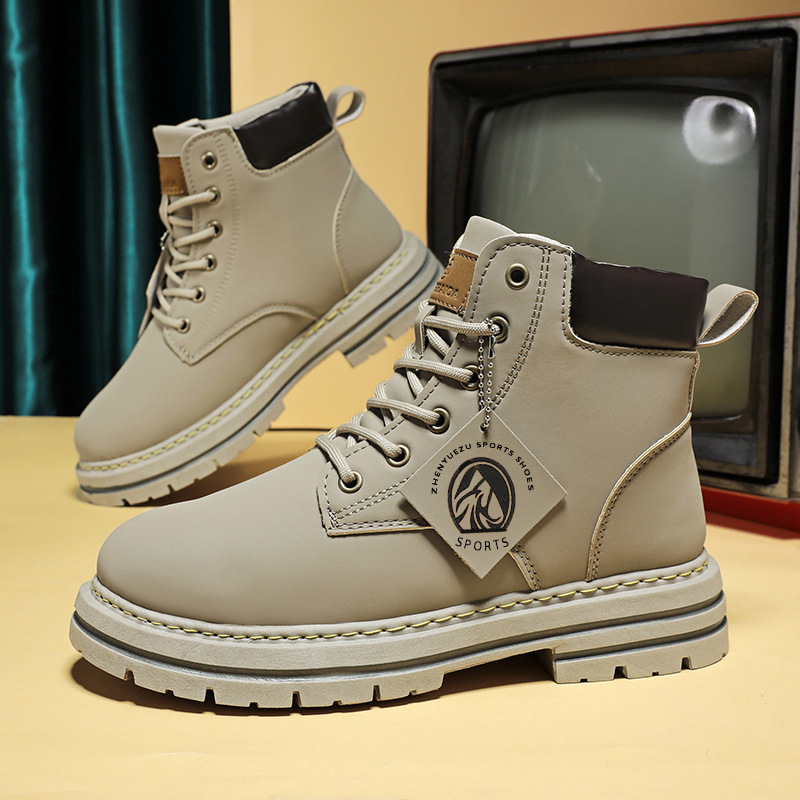 Men's Arch Support Genuine Leather Orthopedic Hiking Combat Boots