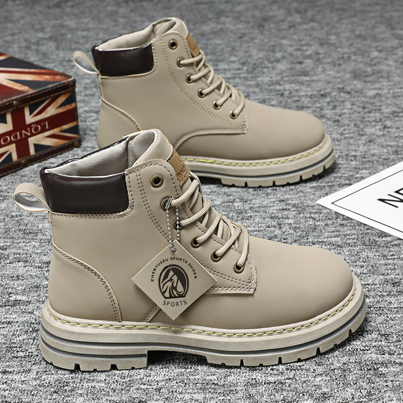 Men's Arch Support Genuine Leather Orthopedic Hiking Combat Boots
