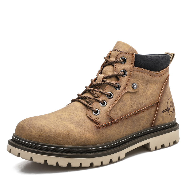 Men's Arch Support Genuine Leather Orthopedic Hiking Combat Boots