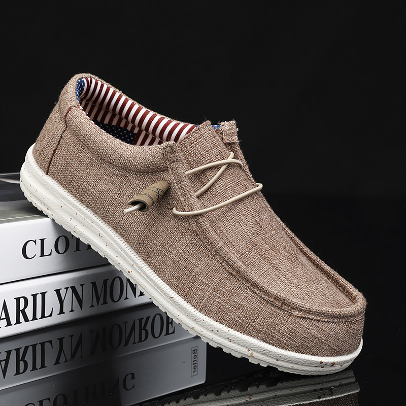 Men Casual Loafers With Lace-Up, Comfortable And Breathable Casual Shoes With Arch Support