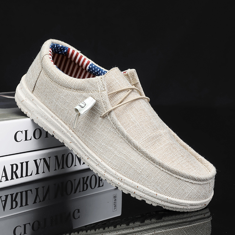 Men Casual Loafers With Lace-Up, Comfortable And Breathable Casual Shoes With Arch Support