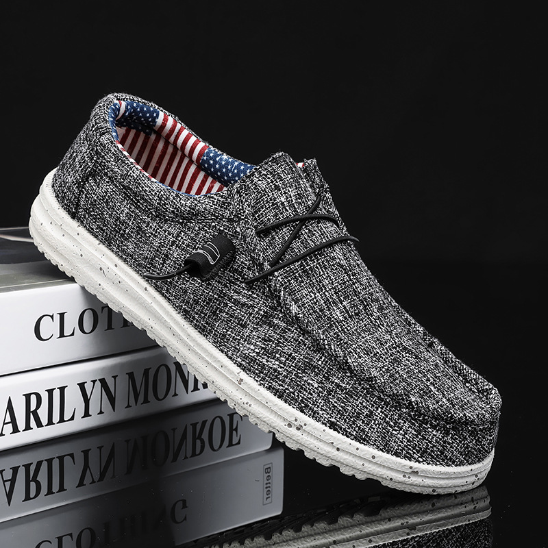 Men Casual Loafers With Lace-Up, Comfortable And Breathable Casual Shoes With Arch Support