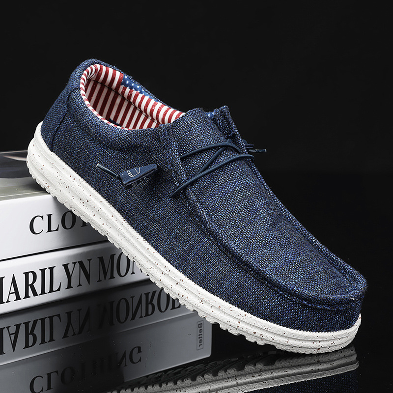 Men Casual Loafers With Lace-Up, Comfortable And Breathable Casual Shoes With Arch Support