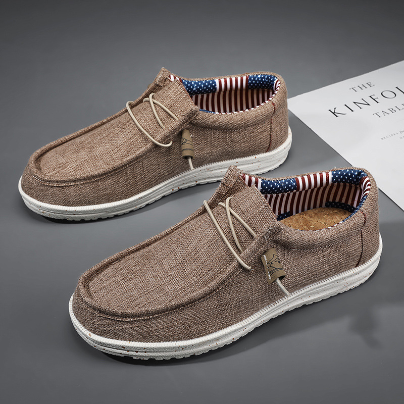 Men Casual Loafers With Lace-Up, Comfortable And Breathable Casual Shoes With Arch Support