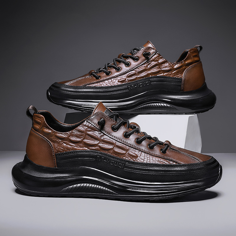 Men's Casual Cowhide Air Cushion Sneakers