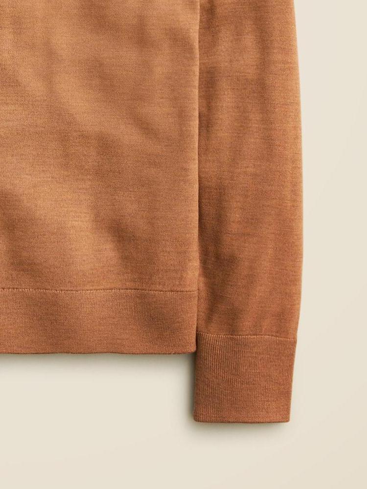 Camel Quarter Zip Knit Sweater