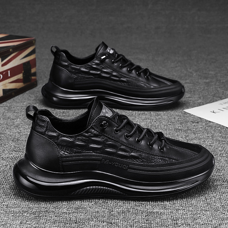 Men's Casual Cowhide Air Cushion Sneakers