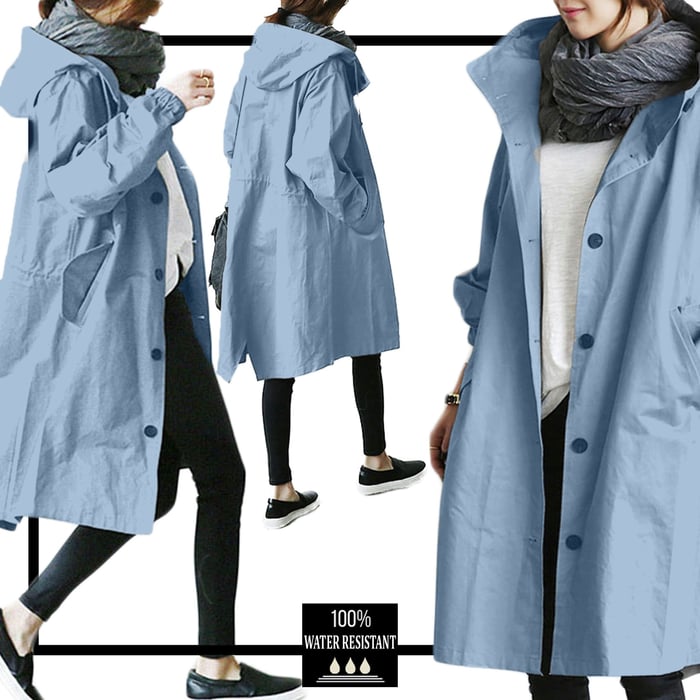 Waterproof Hooded Trench Coat