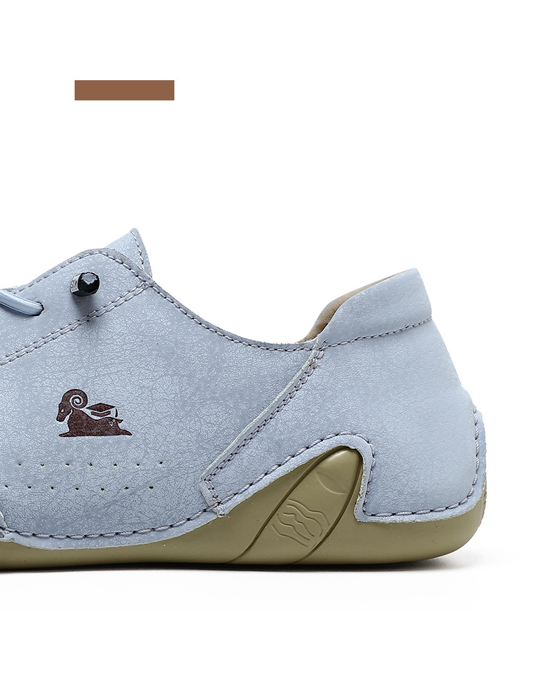 Men's Handmade Velcro Suede Beck Shoes Waterproof Leather Casual Sneakers Non-Slip Breathable