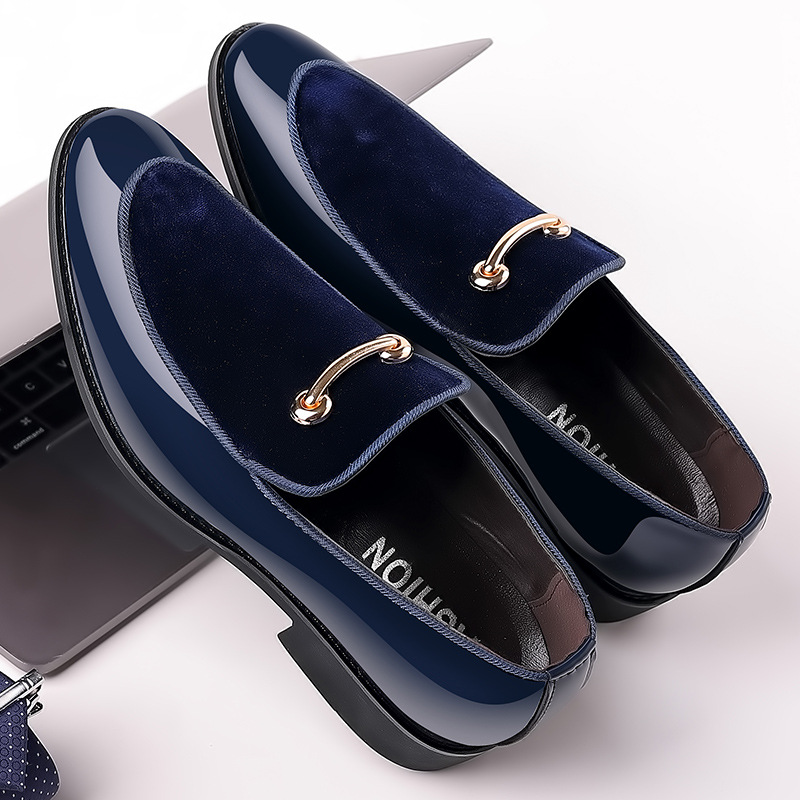 Men's Business Formal Leather Shoes British Style Breathable Casual Soft Bottom Dress Shoes, Black Penny Loafers For Wedding