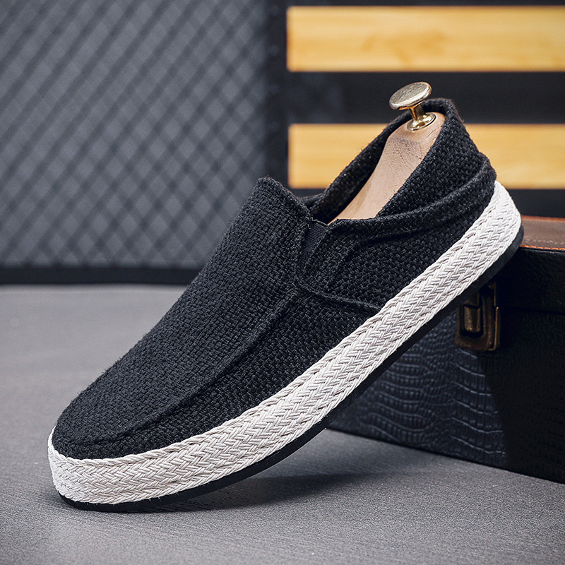 Men's Fashion Casual Sports Sneakers Canvas Slip-On Loafers with Arch Support - Eliminate the pain caused by flat feet and plantar fasciitis