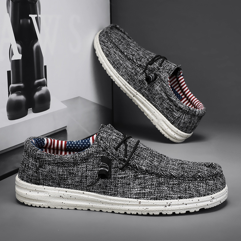 Men Casual Loafers With Lace-Up, Comfortable And Breathable Casual Shoes With Arch Support