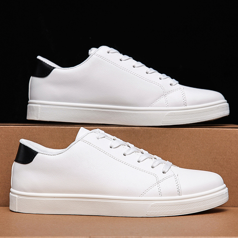 Men's Stylish Slip-Resistant Simple Casual Sneakers For Sports And Students, White