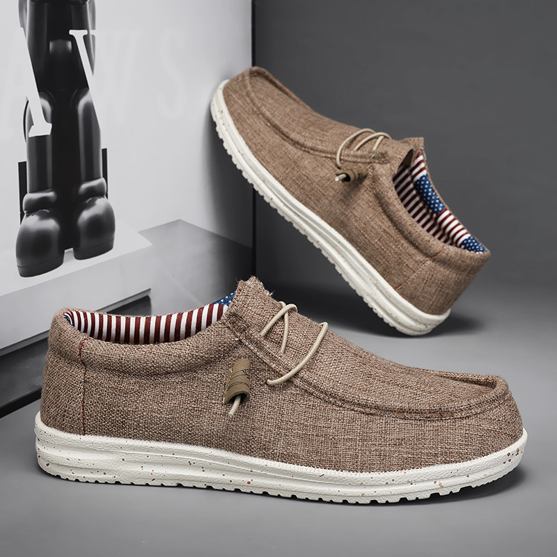 Men Casual Loafers With Lace-Up, Comfortable And Breathable Casual Shoes With Arch Support
