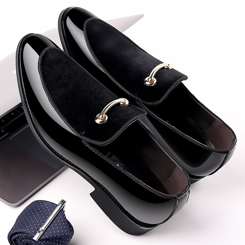 Men's Business Formal Leather Shoes British Style Breathable Casual Soft Bottom Dress Shoes, Black Penny Loafers For Wedding