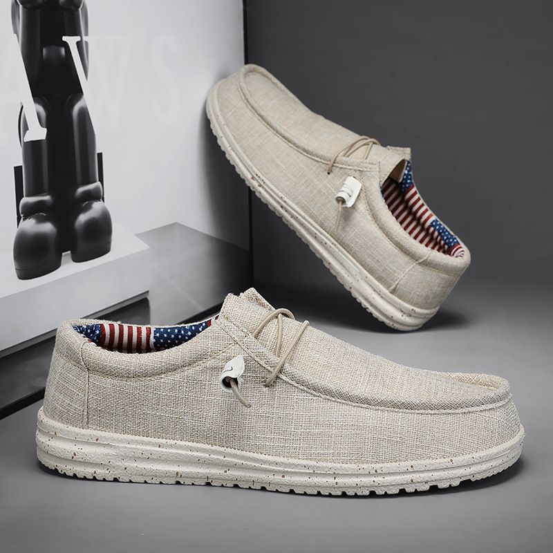 Men Casual Loafers With Lace-Up, Comfortable And Breathable Casual Shoes With Arch Support