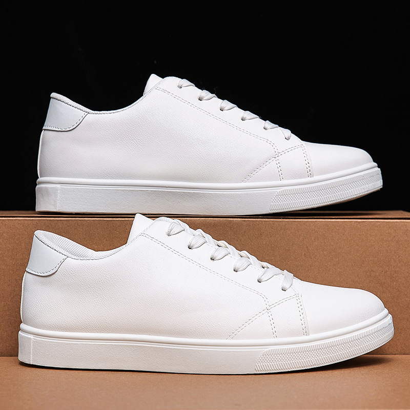 Men's Stylish Slip-Resistant Simple Casual Sneakers For Sports And Students, White
