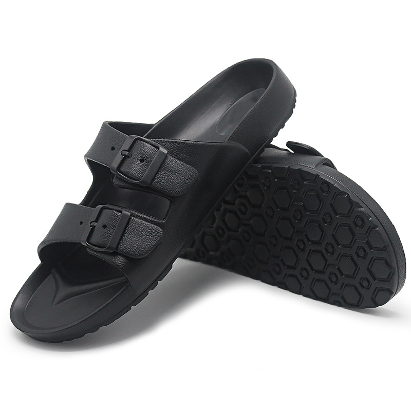 ??Last Day Promotion 70% OFF ??Men's Waterproof Wear-Resistant Anti-Slip Black Plain Round Toe Flat Heel Slipper