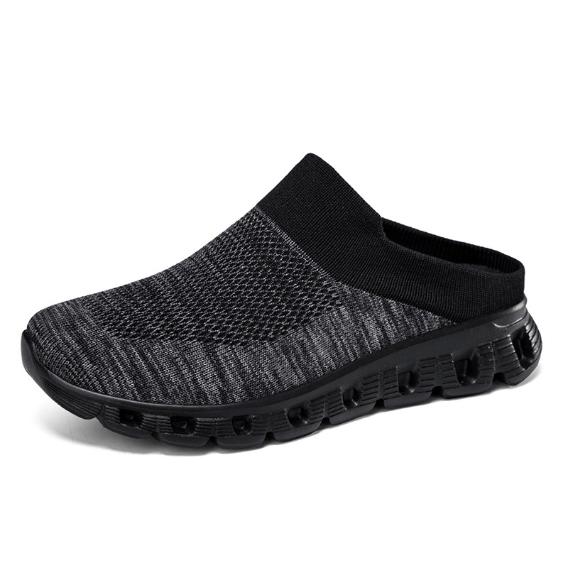 MEN'S SUMMER CASUAL FLYING WOVEN BREATHABLE HALF SLIPPERS