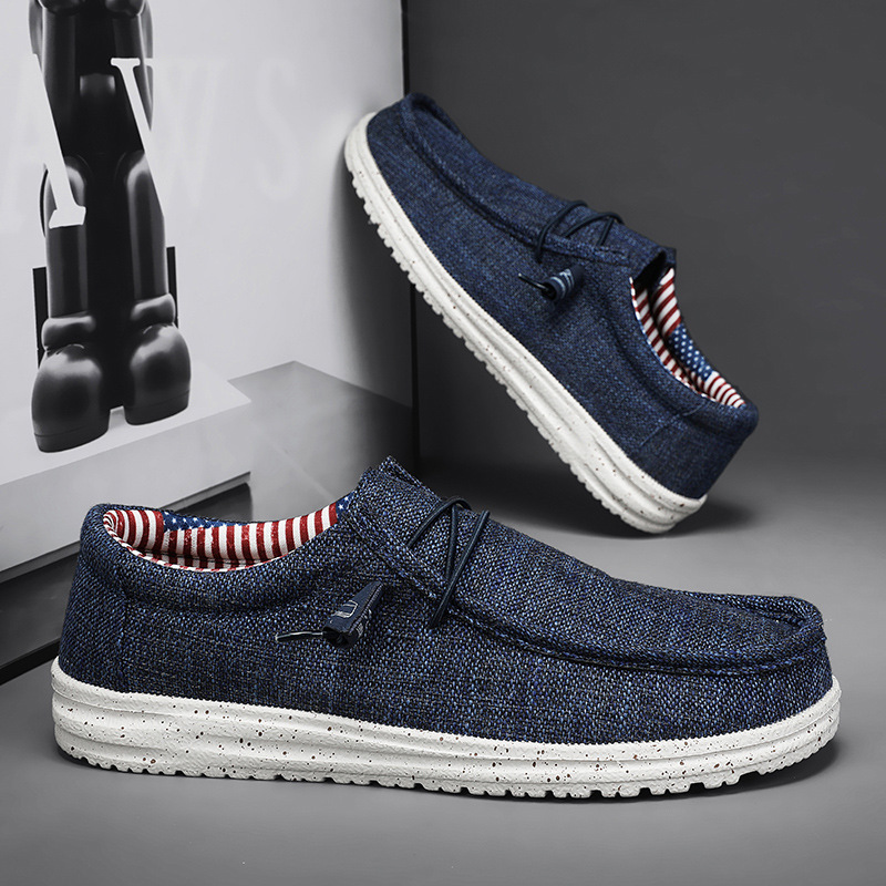 Men Casual Loafers With Lace-Up, Comfortable And Breathable Casual Shoes With Arch Support