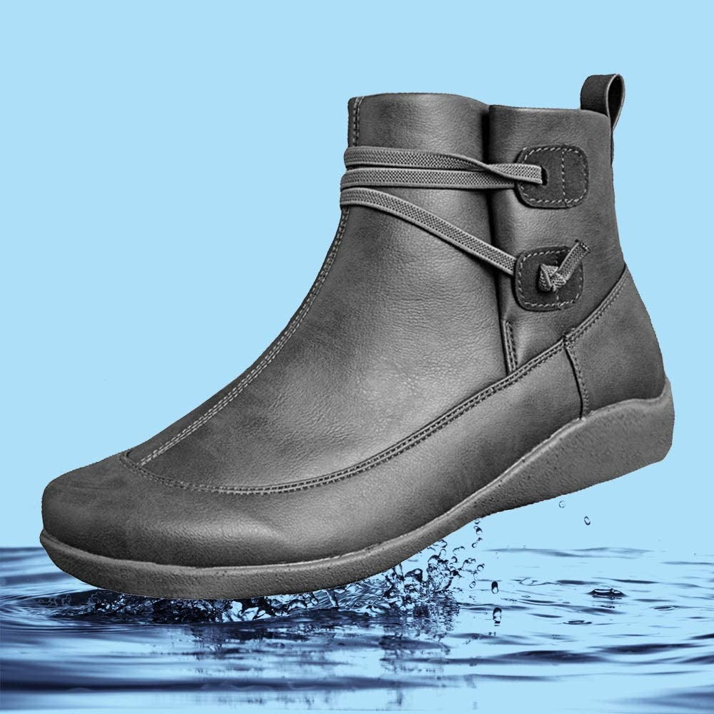 Women Snow Ankle Boots Waterproof Leather Orthopedic Shoes