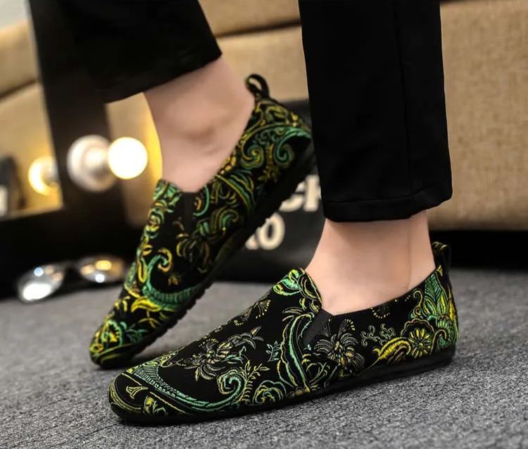 ??Last Day Promotion 70% OFF ??Trendy Summer Men's Shoes, Fashionable Anti-Slip Durable Penny Loafers, Random Printed Shoe Upper Design