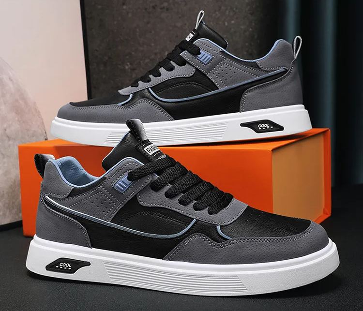 ??Last Day Promotion 70% OFF ??Men's Casual Shoes Spring and Summer 2023 New Breathable Trendy Sports Board Shoes Black Leather Tide Shoes Students' Shoes