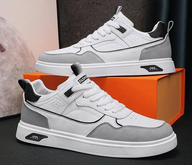 ??Last Day Promotion 70% OFF ??Men's Casual Shoes Spring and Summer 2023 New Breathable Trendy Sports Board Shoes Black Leather Tide Shoes Students' Shoes