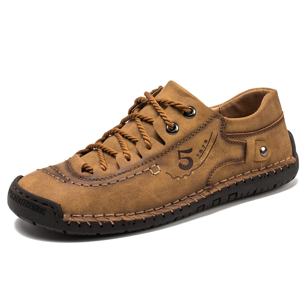 Men's Handmade Velcro Suede Beck Shoes Waterproof Leather Casual Sneakers Non-Slip Breathable