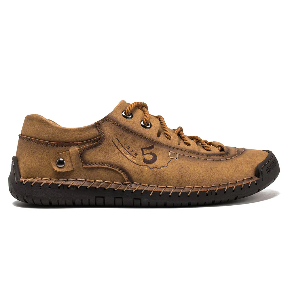 Men's Handmade Velcro Suede Beck Shoes Waterproof Leather Casual Sneakers Non-Slip Breathable