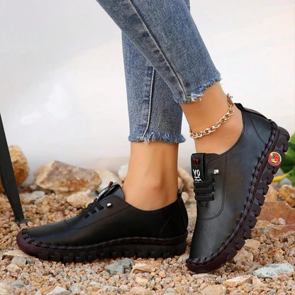 70 % de réduction aujourd'hui - Chaussures en cuir pour femmes, cousues à la main, avec bout large