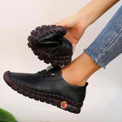 70 % de réduction aujourd'hui - Chaussures en cuir pour femmes, cousues à la main, avec bout large