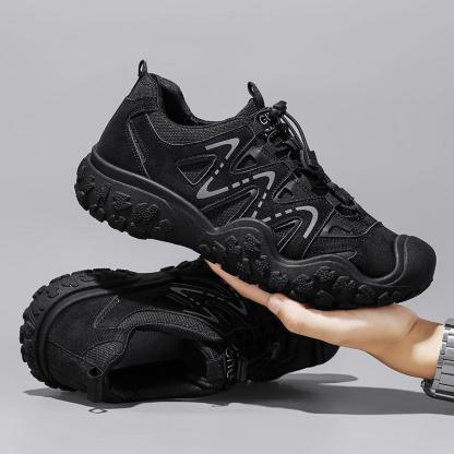 Chaussures de sport pour hommes à semelle épaisse, en mesh respirant, avec soutien de la voûte plantaire, idéales pour la randonnée