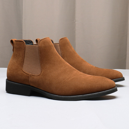 Bottines Chelsea rétro en daim pour hommes de style britannique