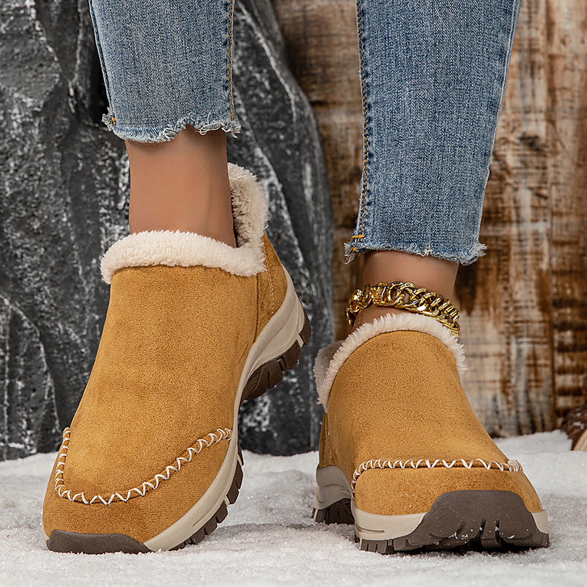 CozyStep™ - Chaussures d'hiver ergonomiques et confortables à enfiler sans les mains