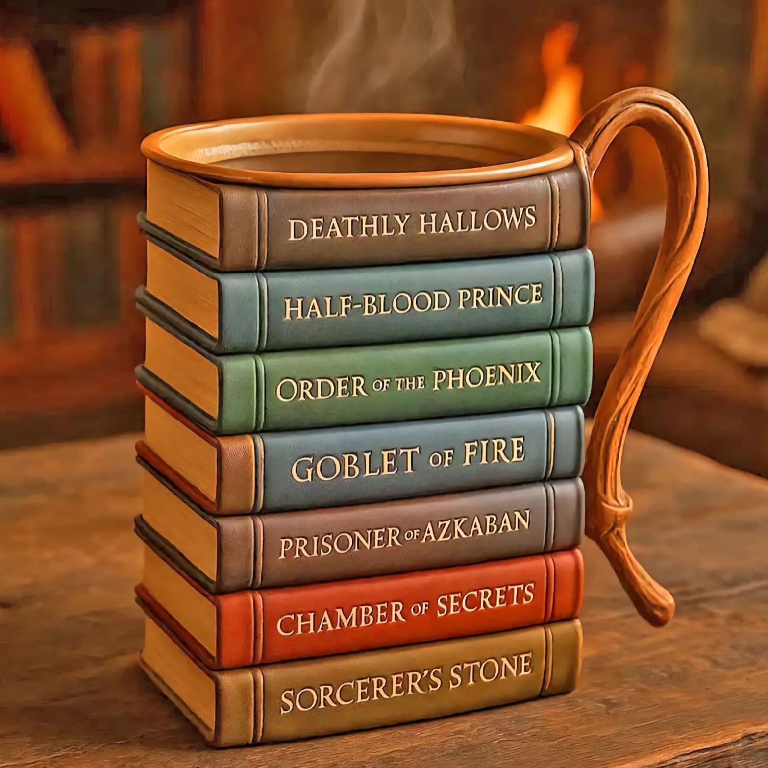 Nouveau mug livre peint, grande capacité, épais avec anse, tasse à café