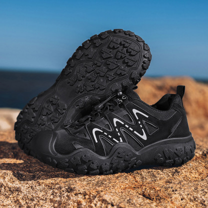 Chaussures de sport pour hommes à semelle épaisse, en mesh respirant, avec soutien de la voûte plantaire, idéales pour la randonnée