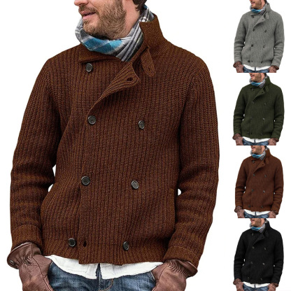 Nouvelle Cardigan Tricoté Épais au Style Britannique, Simple et Élégant