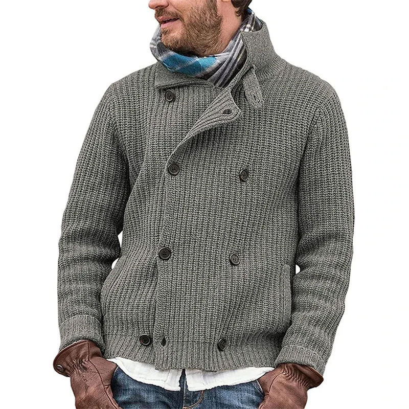 Nouvelle Cardigan Tricoté Épais au Style Britannique, Simple et Élégant