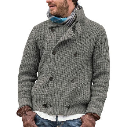 Nouvelle Cardigan Tricoté Épais au Style Britannique, Simple et Élégant