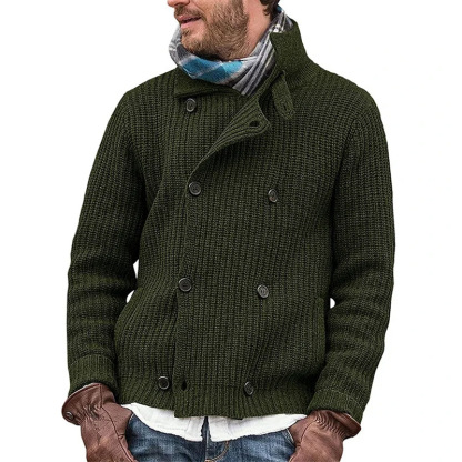 Nouvelle Cardigan Tricoté Épais au Style Britannique, Simple et Élégant