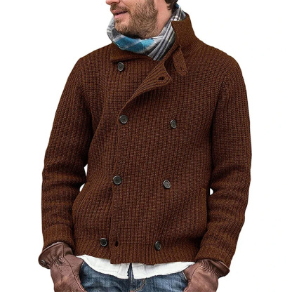 Nouvelle Cardigan Tricoté Épais au Style Britannique, Simple et Élégant