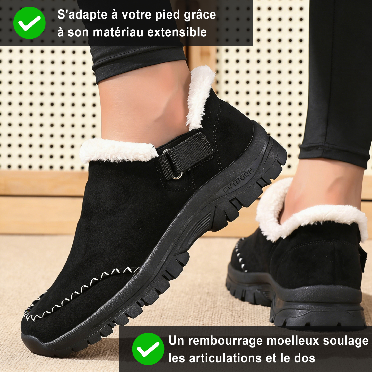 CozyStep™ - Chaussures d'hiver ergonomiques et confortables à enfiler sans les mains