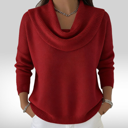 Last Day 70% Off - Elegant 80s Shawl Collar Solid Color Pullover Sweater Top