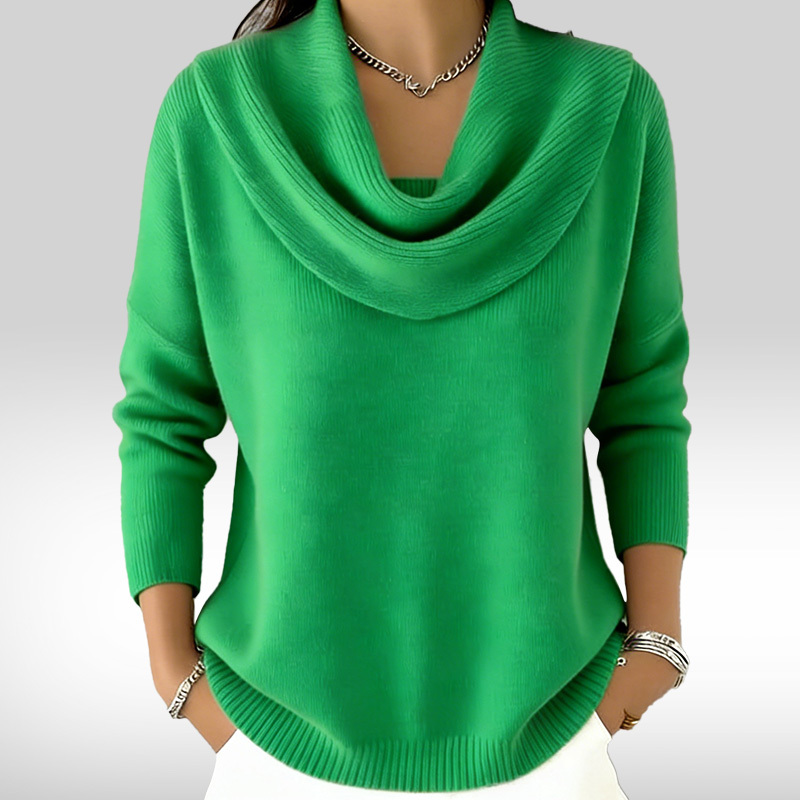 Last Day 70% Off - Elegant 80s Shawl Collar Solid Color Pullover Sweater Top