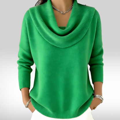 Last Day 70% Off - Elegant 80s Shawl Collar Solid Color Pullover Sweater Top