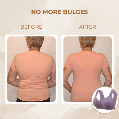 Soutiens-gorge Purple Daisy - Soutiens-gorge en coton sans armature à fermeture avant, grande taille de bonnet