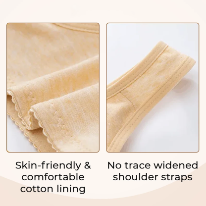 Soutiens-gorge Beige Daisy - Soutiens-gorge en coton sans armature à fermeture avant, grande taille de bonnet